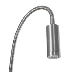 GloboStar® GOOSE 61691 Φωτιστικό Τοίχου – Απλίκα LED 3W 300lm 36° AC 220-240V IP20 – Reading Light – Θερμό Λευκό 2700K Ασημί Αλουμίνιο – Μ6.5 x Π22.5 x Υ23cm – 2 Xρόνια Εγγύηση
