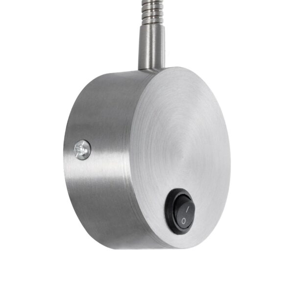 GloboStar® GOOSE 61691 Φωτιστικό Τοίχου – Απλίκα LED 3W 300lm 36° AC 220-240V IP20 – Reading Light – Θερμό Λευκό 2700K Ασημί Αλουμίνιο – Μ6.5 x Π22.5 x Υ23cm – 2 Xρόνια Εγγύηση