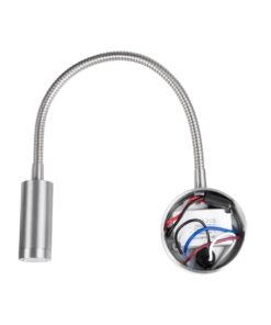 GloboStar® GOOSE 61691 Φωτιστικό Τοίχου – Απλίκα LED 3W 300lm 36° AC 220-240V IP20 – Reading Light – Θερμό Λευκό 2700K Ασημί Αλουμίνιο – Μ6.5 x Π22.5 x Υ23cm – 2 Xρόνια Εγγύηση