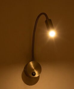 GloboStar® GOOSE 61691 Φωτιστικό Τοίχου – Απλίκα LED 3W 300lm 36° AC 220-240V IP20 – Reading Light – Θερμό Λευκό 2700K Ασημί Αλουμίνιο – Μ6.5 x Π22.5 x Υ23cm – 2 Xρόνια Εγγύηση