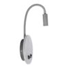 GloboStar® GOOSE 61694 Φωτιστικό Τοίχου – Απλίκα LED 6W 600lm 36° AC 220-240V IP20  – Reading Light & 360° Κρυφός Φωτισμός – Φορτιστής USB 3A – Θερμό Λευκό 2700K Γκρι Αλουμίνιο – Μ15.5 x Π22.5 x Υ30cm – 2 Xρόνια Εγγύηση