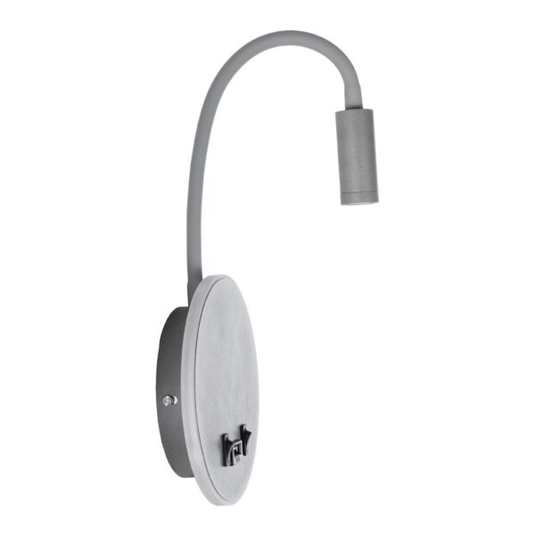 GloboStar® GOOSE 61694 Φωτιστικό Τοίχου – Απλίκα LED 6W 600lm 36° AC 220-240V IP20  – Reading Light & 360° Κρυφός Φωτισμός – Φορτιστής USB 3A – Θερμό Λευκό 2700K Γκρι Αλουμίνιο – Μ15.5 x Π22.5 x Υ30cm – 2 Xρόνια Εγγύηση