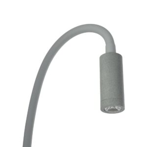 GloboStar® GOOSE 61694 Φωτιστικό Τοίχου – Απλίκα LED 6W 600lm 36° AC 220-240V IP20  – Reading Light & 360° Κρυφός Φωτισμός – Φορτιστής USB 3A – Θερμό Λευκό 2700K Γκρι Αλουμίνιο – Μ15.5 x Π22.5 x Υ30cm – 2 Xρόνια Εγγύηση