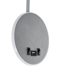 GloboStar® GOOSE 61694 Φωτιστικό Τοίχου – Απλίκα LED 6W 600lm 36° AC 220-240V IP20 – Reading Light & 360° Κρυφός Φωτισμός – Φορτιστής USB 3A – Θερμό Λευκό 2700K Γκρι Αλουμίνιο – Μ15.5 x Π22.5 x Υ30cm – 2 Xρόνια Εγγύηση