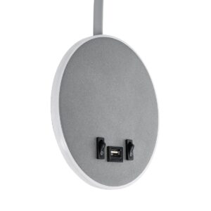 GloboStar® GOOSE 61694 Φωτιστικό Τοίχου – Απλίκα LED 6W 600lm 36° AC 220-240V IP20  – Reading Light & 360° Κρυφός Φωτισμός – Φορτιστής USB 3A – Θερμό Λευκό 2700K Γκρι Αλουμίνιο – Μ15.5 x Π22.5 x Υ30cm – 2 Xρόνια Εγγύηση
