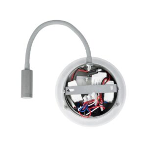GloboStar® GOOSE 61694 Φωτιστικό Τοίχου – Απλίκα LED 6W 600lm 36° AC 220-240V IP20  – Reading Light & 360° Κρυφός Φωτισμός – Φορτιστής USB 3A – Θερμό Λευκό 2700K Γκρι Αλουμίνιο – Μ15.5 x Π22.5 x Υ30cm – 2 Xρόνια Εγγύηση