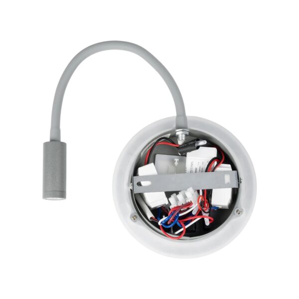 GloboStar® GOOSE 61694 Φωτιστικό Τοίχου – Απλίκα LED 6W 600lm 36° AC 220-240V IP20  – Reading Light & 360° Κρυφός Φωτισμός – Φορτιστής USB 3A – Θερμό Λευκό 2700K Γκρι Αλουμίνιο – Μ15.5 x Π22.5 x Υ30cm – 2 Xρόνια Εγγύηση