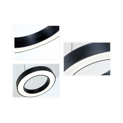 InLight Κρεμαστό φωτιστικό LED 70W 4000K σε μαύρη απόχρωση D:120cm (6171-120-BL)