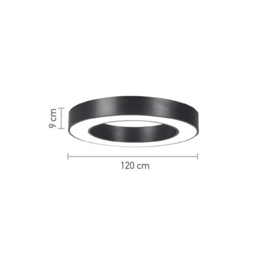 InLight Κρεμαστό φωτιστικό LED 70W 4000K σε μαύρη απόχρωση D:120cm (6171-120-BL)