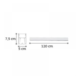 InLight Κρεμαστό φωτιστικό LED 40W 3CCT (By Switch) από αλουμίνιο σε λευκή απόχρωση D:120cm (6072-120-WH)