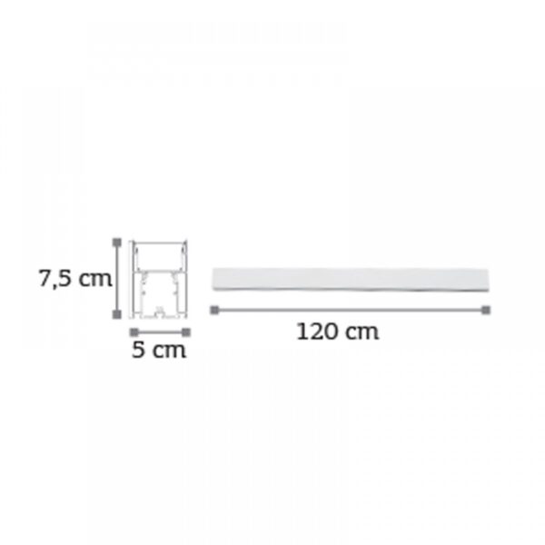 InLight Κρεμαστό φωτιστικό LED 40W 3CCT (By Switch) από αλουμίνιο σε λευκή απόχρωση D:120cm (6072-120-WH)