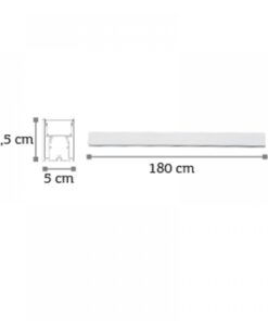 InLight Κρεμαστό φωτιστικό LED 60W 3CCT (By Switch) από αλουμίνιο σε λευκή απόχρωση D:180cm (6072-180-WH)