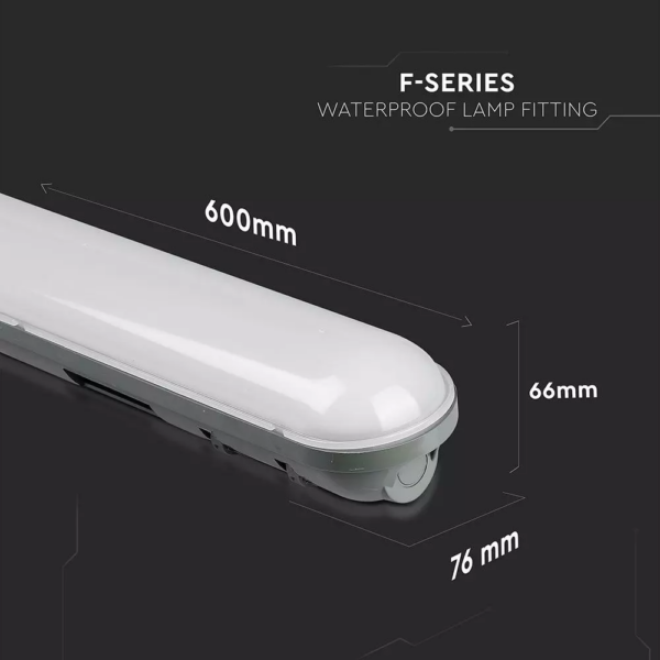 Αδιάβροχο φωτιστικό LED SMD 18W 600mm Φυσικό λευκό 4500K Λευκό σώμα V-TAC – 6198