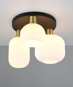 Πολύφωτο Οροφής Ματ Ορέιχαλκος & Οπαλ Γυαλί DIVA 3xE27 Trio Lighting – 619800308