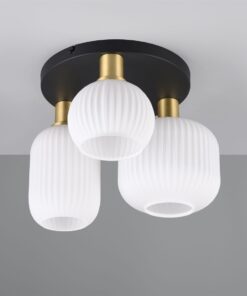 Πολύφωτο Οροφής Ματ Ορέιχαλκος & Οπαλ Γυαλί DIVA 3xE27 Trio Lighting – 619800308