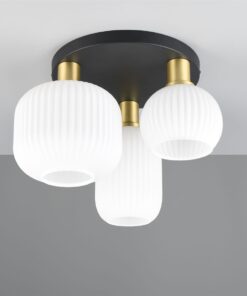 Πολύφωτο Οροφής Ματ Ορέιχαλκος & Οπαλ Γυαλί DIVA 3xE27 Trio Lighting – 619800308