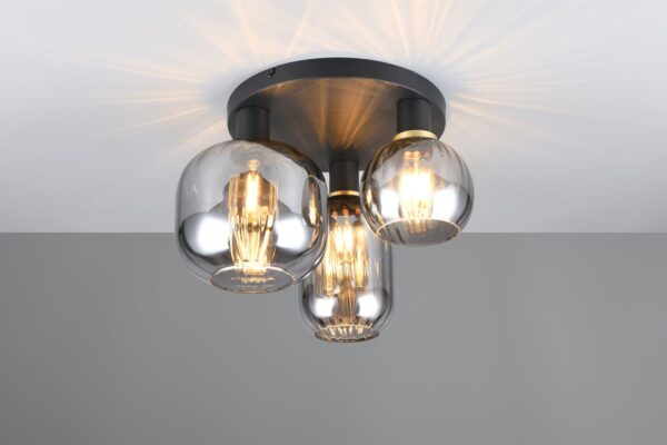 Πολύφωτο Οροφής Μαύρο Ματ & Γυαλί DIVA 3xE27 Trio Lighting – 619800332