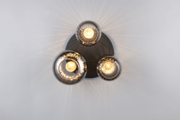 Πολύφωτο Οροφής Μαύρο Ματ & Γυαλί DIVA 3xE27 Trio Lighting – 619800332