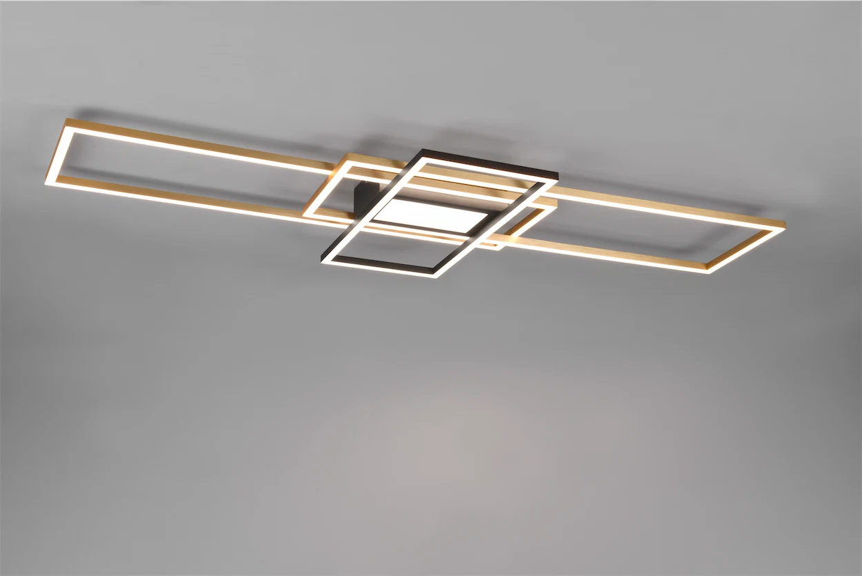 Φωτιστικό Οροφής Trio Lighting IRVINE LED, 60W · 7100lm, 3000 – 6500K Ορείχαλκος Ματ Μεταλλικό, Τηλεχειριζόμενο Dimmable, Λειτουργία μνήμης, – 620010408