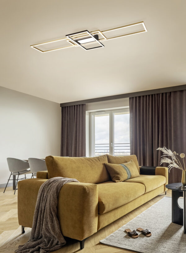 Φωτιστικό Οροφής Trio Lighting IRVINE  LED, 60W · 7100lm, 3000 – 6500K Ορείχαλκος Ματ Μεταλλικό, Τηλεχειριζόμενο Dimmable, Λειτουργία μνήμης, – 620010408