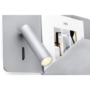 SUAU USB GREY WALL LAMP WITH LED 3W 3000K RIGHT READER HIGH FARO – 62123