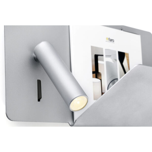 SUAU USB GREY WALL LAMP WITH LED 3W 3000K RIGHT READER HIGH FARO – 62123