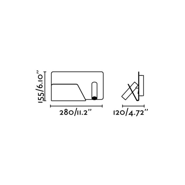 SUAU USB GREY WALL LAMP WITH LED 3W 3000K LEFT READER HIGH FARO – 62125