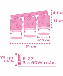 Butterfly τρίφωτο παιδικό οροφής Ango – 62143