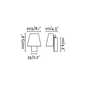 LE PETIT BLACK WALL LAMP FARO – 62162
