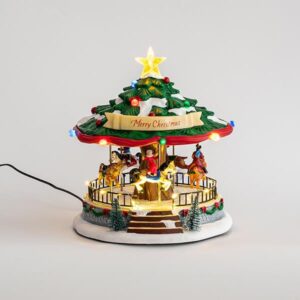 ΚΑΡΟΥΖΕΛ MERRY CHRISTMAS, 33 LED, ΜΕ ΜΟΥΣΙΚΗ ΚΑΙ ΚΙΝΗΣΗ, ΜΕ ΜΕΤΑΣΧΗΜΑΤΙΣΤΗ, 25×24,5x26cm EUROLAMP – 600-44960