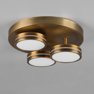 Φωτιστικό Οροφής Trio Lighting FRANKLIN 3x SMD, 8,5W · 3000lm, 3000K Παλιός Ορείχαλκος Μεταλλικό, Step Dimmable – 626510304