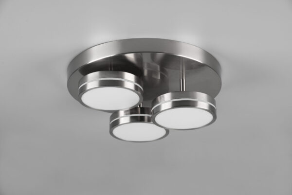 Φωτιστικό Οροφής Trio Lighting FRANKLIN 3x SMD, 8,5W · 3000lm, 3000K Νίκελ Ματ Μεταλλικό, Step Dimmable – 626510307