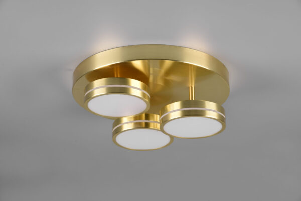 Φωτιστικό Οροφής Trio Lighting FRANKLIN 3x SMD, 8,5W · 3000lm, 3000K Ορείχαλκος Ματ Μεταλλικό, Step Dimmable – 626510308