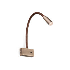 Faro Barcelona LEAD Επιτοίχιο Μπρονζέ Φωτιστικό Ανάγνωσης LED 3W 3000K- 62704