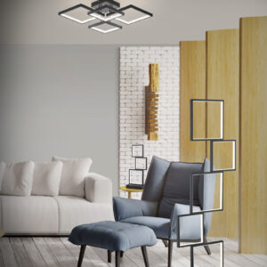Φωτιστικό Οροφής Trio Lighting LED 24W  Μαύρο Ματ Μεταλλικό Step Dimmable 2400lm 3000K  627710432