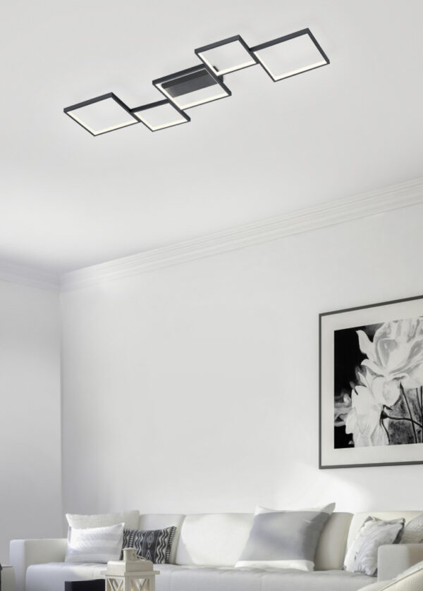Φωτιστικό Οροφής Trio Lighting LED 34W  Μαύρο Ματ Μεταλλικό Step Dimmable 3400lm 3000K  627710532