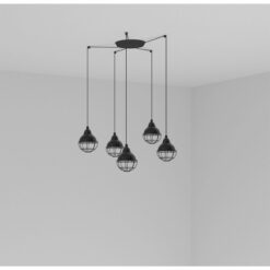 Faro Barcelona Φωτιστικό Claire Μαύρο 5xE27 – 62802-5L