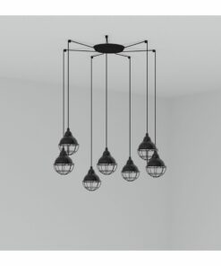 Faro Barcelona Φωτιστικό Claire Μαύρο 7xE27 – 62802-7L