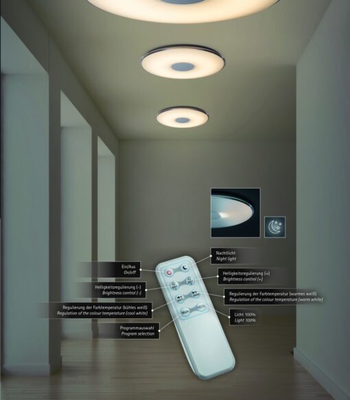 Φωτιστικό Οροφής Trio Lighting LED 45W  Λευκό Πλαστικό Dimmable 4000lm 3000 – 5500K  628915001