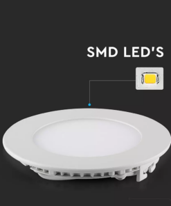 LED Panel Χωνευτό 3W 3000K Θερμό Στρογγυλό V-TAC – 216292