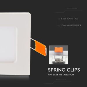 LED Πάνελ Τετράγωνο Χωνευτό 3W V-TAC 8.4 x 8.4cm Θερμό 3000K – 216295