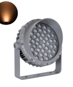 GloboStar® FLOOD-MENA 90338 Προβολέας Wall Washer με Αντιθαμβωτική Γρίλια για Φωτισμό Κτιρίων LED 48W 4080lm 30° AC 220-240V Αδιάβροχο IP67 L26 x W20 x H28.5cm Αρχιτεκτονικό Πορτοκαλί 2200K – Γκρι Ανθρακί – 3 Years Warranty