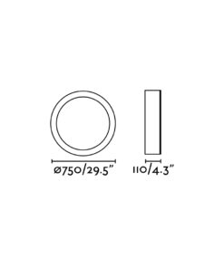 Faro Barcelona MEGA Πλαστική Πλαφονιέρα, Λευκού Χρώματος, Step Dimmable 52W 2700K- 63410