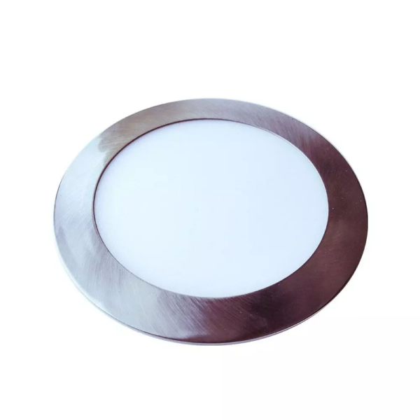 LED panel χωνευτό 24W 3000K Θερμό λευκό Στρογγυλό Satin Nickel V-TAC - 6355