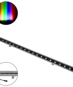 GloboStar® WASHER-FAIA 90189 Μπάρα Φωτισμού Wall Washer με Αντιθαμβωτική Γρίλια LED 24W 2040lm 15° DC 24V Αδιάβροχο IP65 L100 x W4 x H5.5cm RGBW DMX512 – Ασημί – 3 Years Warranty