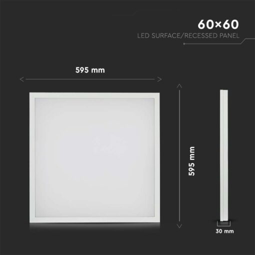 Panel backlit επιφανειακό ή χωνευτό 60×60 LED 36W 6500K Λευκού Χρώματος V-TAC – 8021