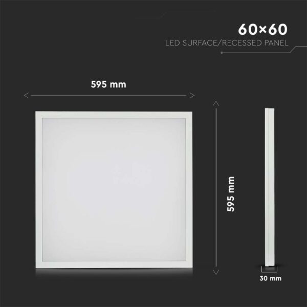 Panel backlit επιφανειακό ή χωνευτό 60×60 LED 36W 6500K Λευκού Χρώματος V-TAC – 8021