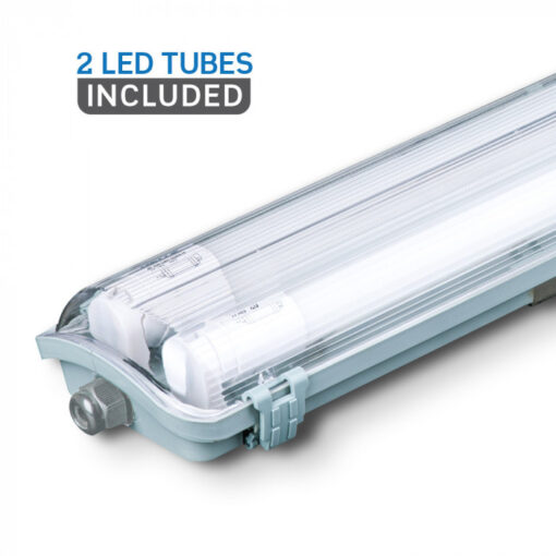 LED Φωτιστικό Τύπου Φθορίου 2x18W V-TAC 120cm Αδιάβροχο Φυσικό Λευκό 4000K – 6387