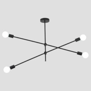 ΦΩΤΙΣΤΙΚΟ ΚΡΕΜΑΣΤΟ 4xΕ27  ΜΑΥΡΟ EUROLAMP 144-23001