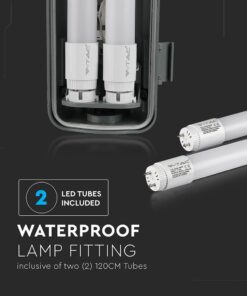 LED Φωτιστικό Τύπου Φθορίου 2x18W V-TAC 120cm Αδιάβροχο Φυσικό Λευκό 4000K – 6387